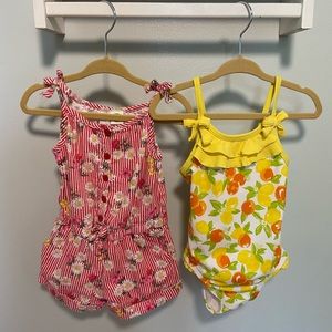 Baby girls sunshine bundle - romper & bathing suit